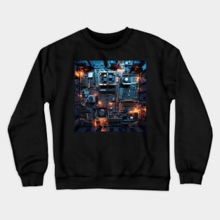 Cyber Circuit Cityscape Crewneck Sweatshirt